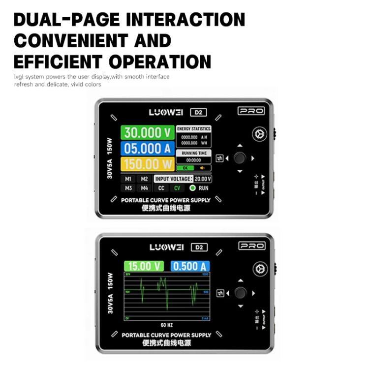 Amperometro digitale portatile LUOWEI D2 150W con funzione di curva