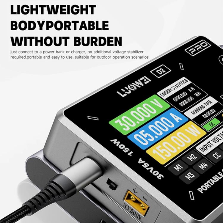 Amperometro digitale portatile LUOWEI D2 150W con funzione di curva