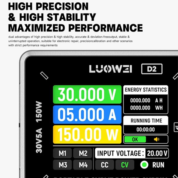 Amperometro digitale portatile LUOWEI D2 150W con funzione di curva