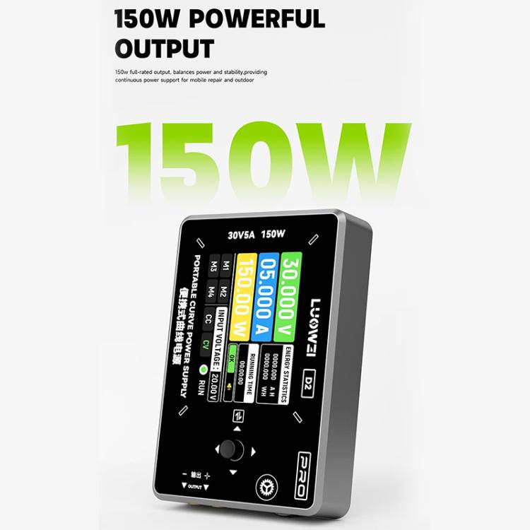 Amperometro digitale portatile LUOWEI D2 150W con funzione di curva