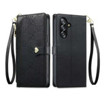 Portafoglio con cerniera, fibbia a cuore, custodia per telefono in ecopelle con cinturino da polso, For Galaxy A26 5G, For Galaxy A36 5G, For Galaxy A06 4G, For Galaxy A55 5G