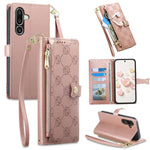 Portafoglio con cerniera, fibbia a cuore, custodia per telefono in ecopelle con cinturino da polso, For Galaxy A57 5G, For Galaxy A37 5G, For Galaxy A27 5G, For Galaxy A56 5G