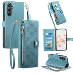 Portafoglio con cerniera, fibbia a cuore, custodia per telefono in ecopelle con cinturino da polso, For Galaxy A35 5G