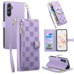 Portafoglio con cerniera, fibbia a cuore, custodia per telefono in ecopelle con cinturino da polso, For Galaxy A35 5G