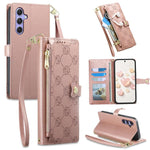Portafoglio con cerniera, fibbia a cuore, custodia per telefono in ecopelle con cinturino da polso, For Galaxy A26 5G, For Galaxy A36 5G, For Galaxy A06 4G, For Galaxy A55 5G