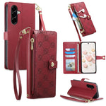 Portafoglio con cerniera, fibbia a cuore, custodia per telefono in ecopelle con cinturino da polso, For Galaxy A57 5G, For Galaxy A37 5G, For Galaxy A27 5G, For Galaxy A56 5G