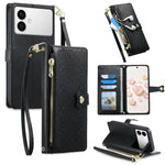 Portafoglio con cerniera, fibbia a cuore, custodia per telefono in ecopelle con cinturino da polso, For Galaxy S26 FE 5G, For Galaxy S26+ 5G, For Galaxy S26 Edge 5G, For Galaxy S26 Ultra 5G