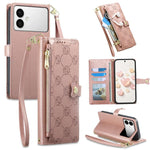 Portafoglio con cerniera, fibbia a cuore, custodia per telefono in ecopelle con cinturino da polso, For Galaxy S26 FE 5G, For Galaxy S26+ 5G, For Galaxy S26 Edge 5G, For Galaxy S26 Ultra 5G