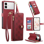 Portafoglio con cerniera, fibbia a cuore, custodia per telefono in ecopelle con cinturino da polso, For Galaxy S26 FE 5G, For Galaxy S26+ 5G, For Galaxy S26 Edge 5G, For Galaxy S26 Ultra 5G