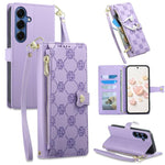 Portafoglio con cerniera, fibbia a cuore, custodia per telefono in ecopelle con cinturino da polso, For Galaxy S26 FE 5G, For Galaxy S26+ 5G, For Galaxy S26 Edge 5G, For Galaxy S26 Ultra 5G