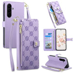 Portafoglio con cerniera, fibbia a cuore, custodia per telefono in ecopelle con cinturino da polso, For Galaxy S26 FE 5G, For Galaxy S26+ 5G, For Galaxy S26 Edge 5G, For Galaxy S26 Ultra 5G