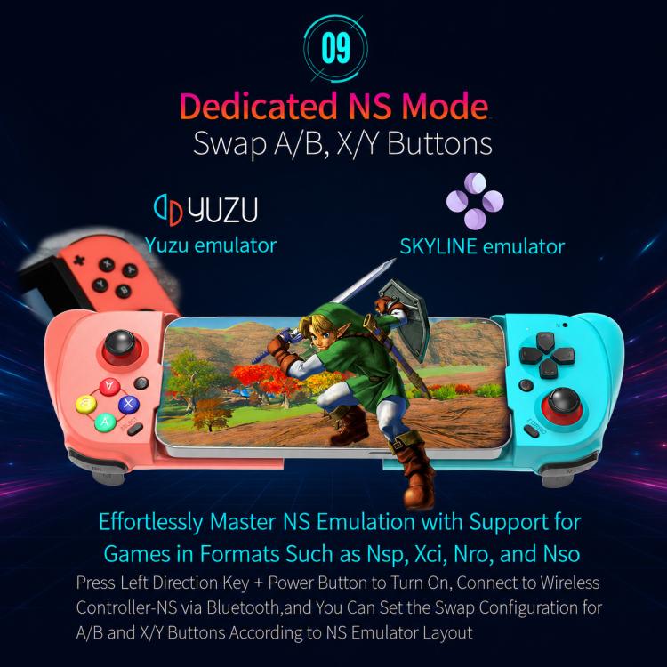 MOCUTE 062 Controller di gioco mobile Bluetooth estensibile con doppi joystick e grilletti a effetto Hall., 062