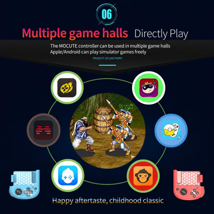 MOCUTE 061 Controller di gioco per dispositivi mobili con doppio joystick e grilletti, stile split-style BT, 061