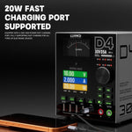 LUOWEI D4 30V/5A Amperometro CC a quattro canali con memoria, uscita ad alta frequenza e schermo a colori curvo