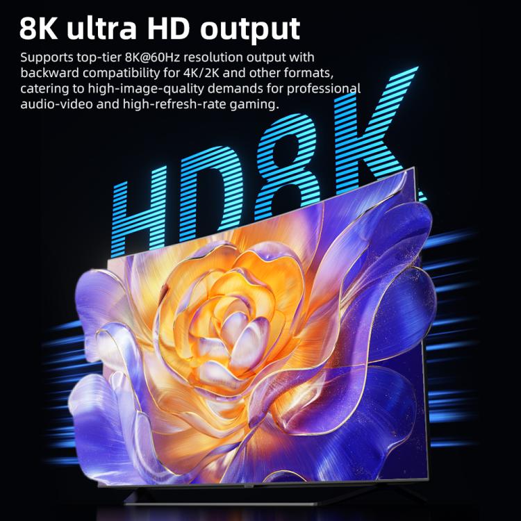 Cavo video Ultra HD 8K 60Hz DOONJIEY DJMS06 da Type-C a HDTV con supporto per telefono., Type-C to HDTV 8K