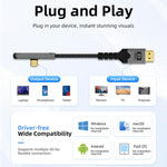 Cavo video Ultra HD 4K 30Hz DOONJIEY DJMS09 da Type-C a HDTV con supporto per telefono e supporto per smartphone., Type-C to HDTV 4K
