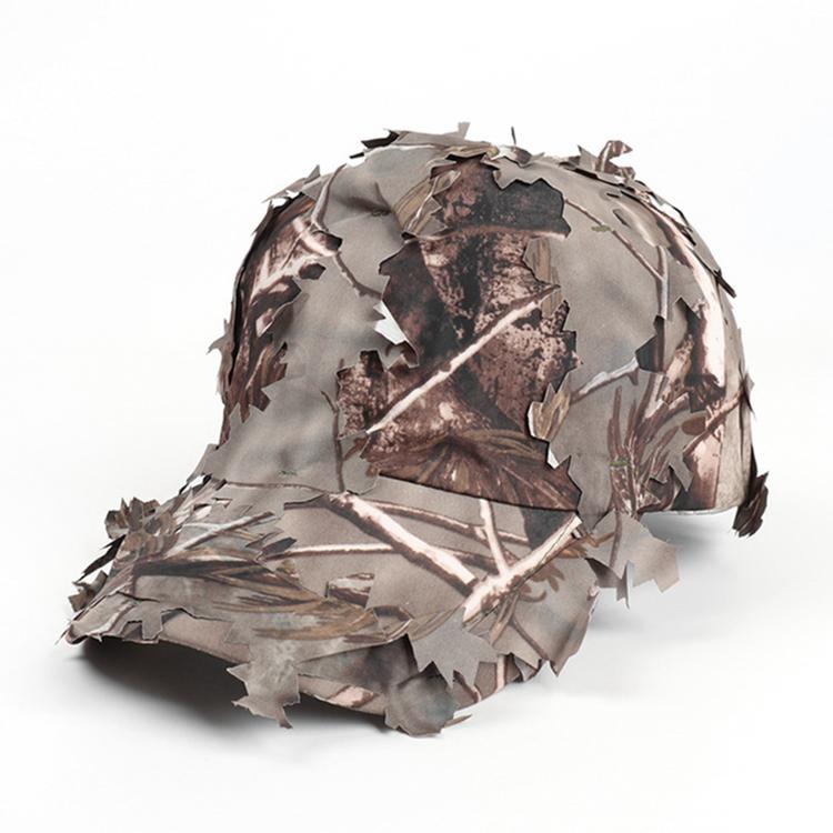 Cappellino da baseball con visiera parasole e fantasia mimetica a foglie per allenamento all'aperto., Dome Cap