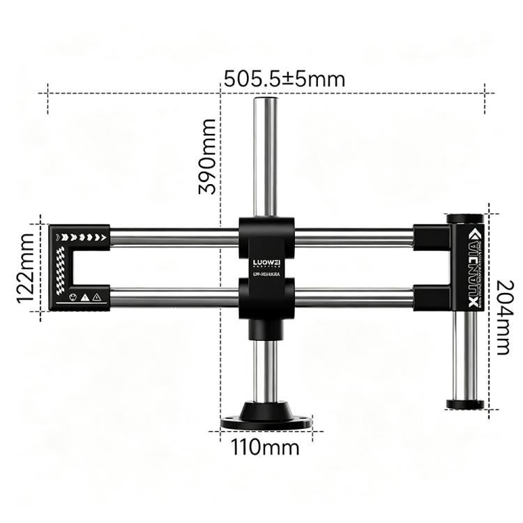 Supporto per microscopio a doppio asse e doppio braccio LUOWEI LW-GK04 Xuanjia