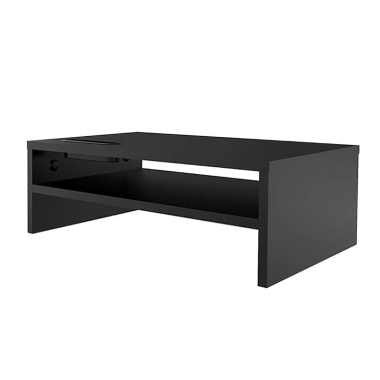 Supporto per monitor a doppio strato in legno con supporto per telefono