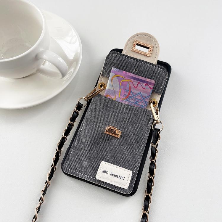 Portafoglio/custodia per cellulare con motivo a coniglio in denim, con tracolla inclusa., For Galaxy S21 Ultra 5G