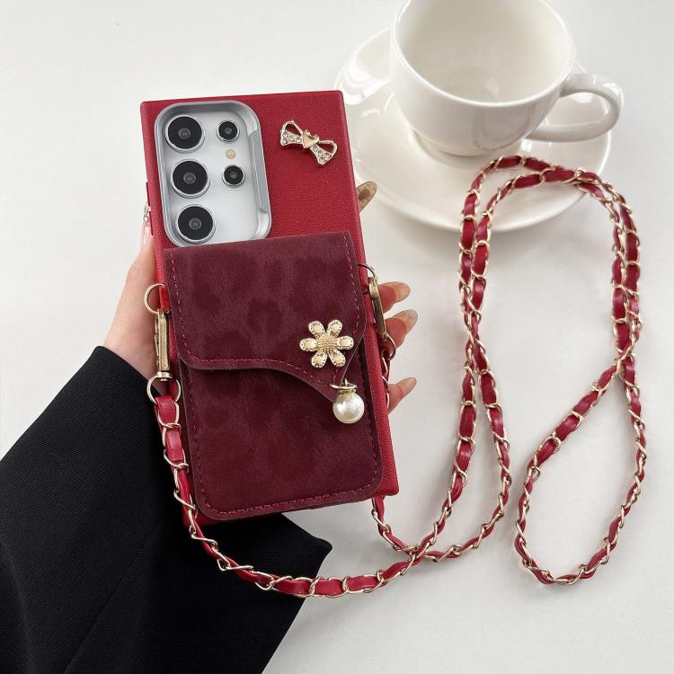 Portafoglio in pelle con stampa leopardata e custodia per cellulare con tracolla, For Galaxy S26+ 5G, For Galaxy S26 Ultra 5G, For Galaxy S26 5G, For Galaxy S25 FE 5G