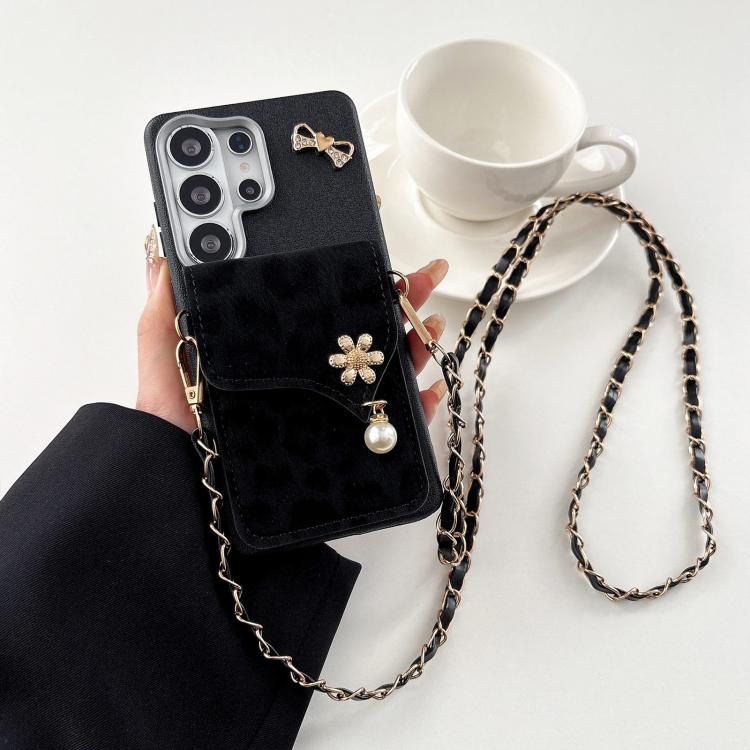 Portafoglio in pelle con stampa leopardata e custodia per cellulare con tracolla, For Galaxy S26+ 5G, For Galaxy S26 Ultra 5G, For Galaxy S26 5G, For Galaxy S25 FE 5G