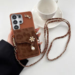 Portafoglio in pelle con stampa leopardata e custodia per cellulare con tracolla, For Galaxy S25 5G, For Galaxy S25+ 5G, For Galaxy S25 Ultra 5G, For Galaxy S24 FE 5G