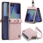 Custodia per telefono AutSpace A01 in pelle effetto pelle retrò Crazy Horse con protezione RFID, For Galaxy Z Flip8 5G, For Galaxy Z Flip7 5G
