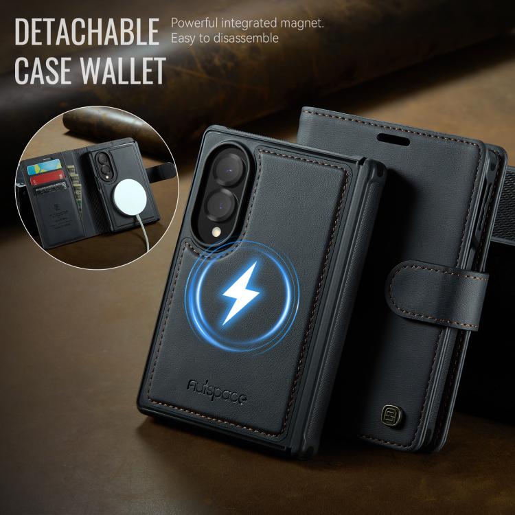 Custodia magnetica per telefono AutSpace A05 2 in 1 con texture effetto vitello retrò e MagSafe., For Galaxy Z Fold8 5G, For Galaxy Z Fold8 Ultra 5G