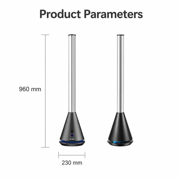 Ventilatore a torre senza pale da pavimento Carkiien SKJ-CR010D, ventilatore di circolazione con telecomando