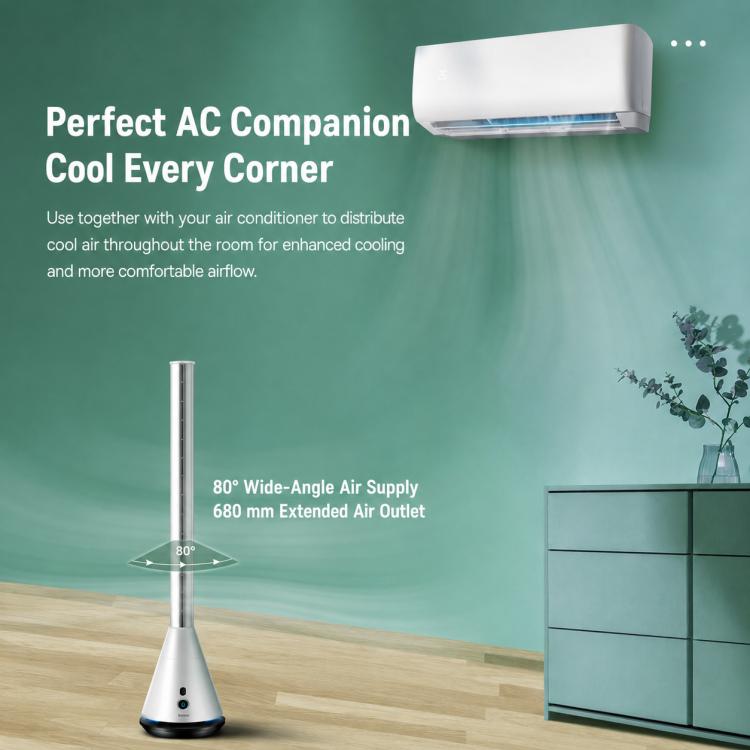 Ventilatore a torre senza pale da pavimento Carkiien SKJ-CR010D, ventilatore di circolazione con telecomando