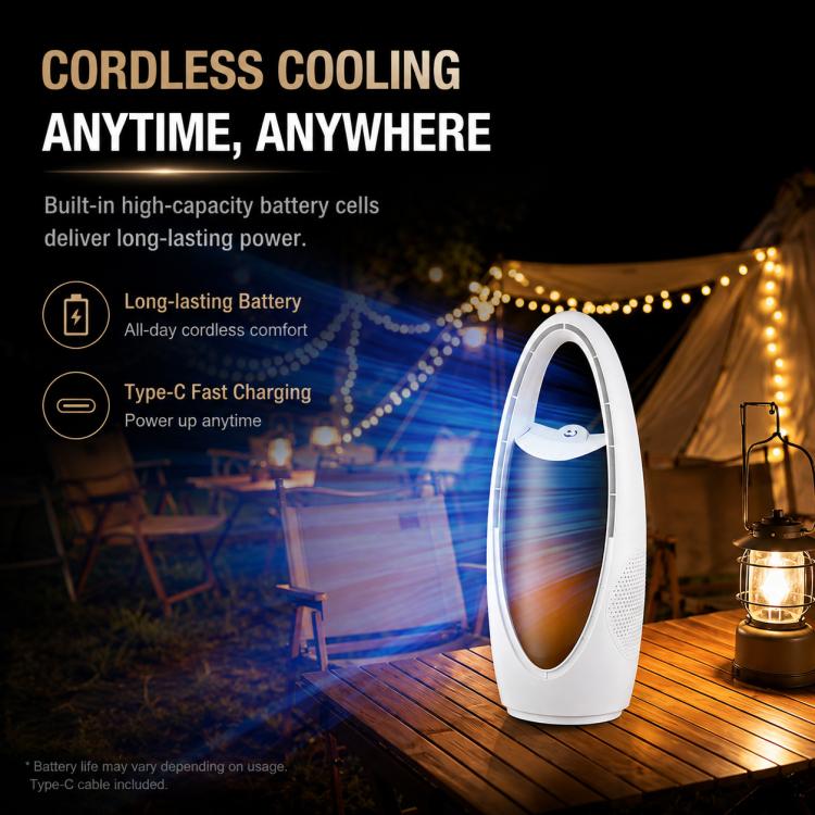 Umidificatore a spruzzo F17 con luce ambientale e ventilatore da pavimento senza pale