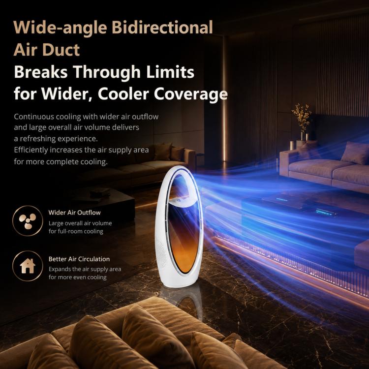 Umidificatore a spruzzo F17 con luce ambientale e ventilatore da pavimento senza pale