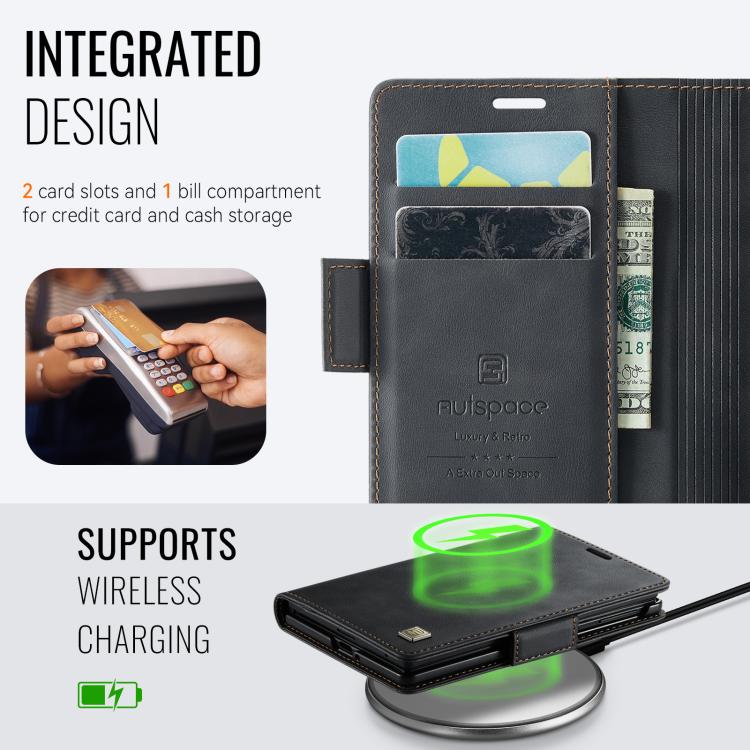Custodia in pelle per telefono AutSpace A11 con fibbia laterale, MagSafe, protezione magnetica RFID., For Galaxy Z Fold8 5G