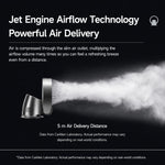 Ventilatore senza pale Carkiien SKJ-CR309WD con telecomando intelligente, da tavolo e a parete.
