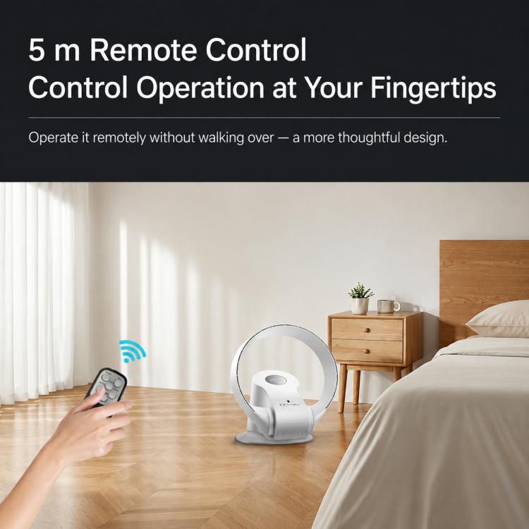 Ventilatore senza pale Carkiien SKJ-CR309WD con telecomando intelligente, da tavolo e a parete.