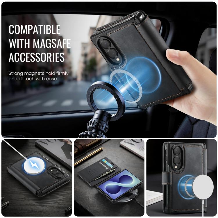 Custodia per telefono AutSpace A15 con chiusura magnetica retrò in pelle vegana, For Galaxy Z Fold8 5G, For Galaxy Z Fold8 Ultra 5G