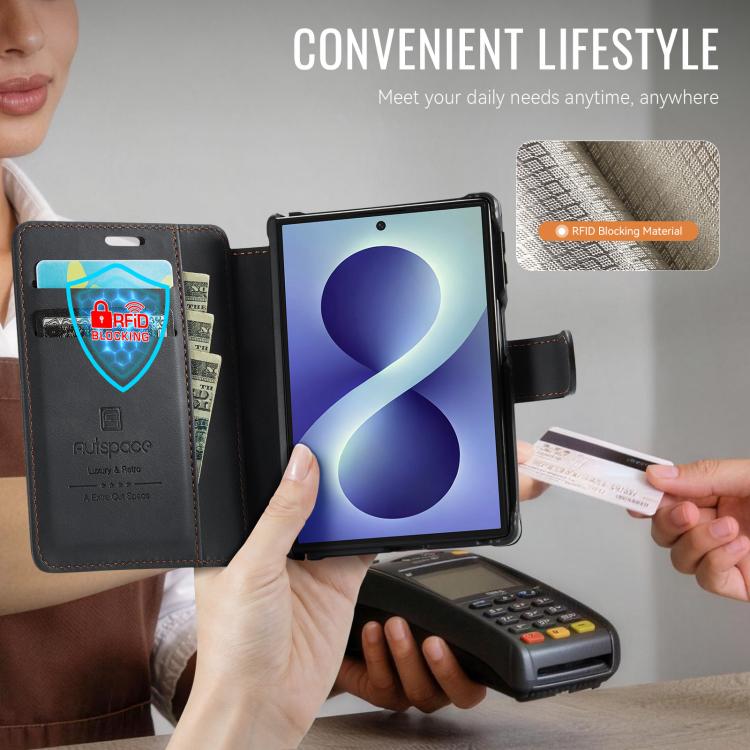Custodia per telefono AutSpace A15 con chiusura magnetica retrò in pelle vegana, For Galaxy Z Fold8 5G, For Galaxy Z Fold8 Ultra 5G