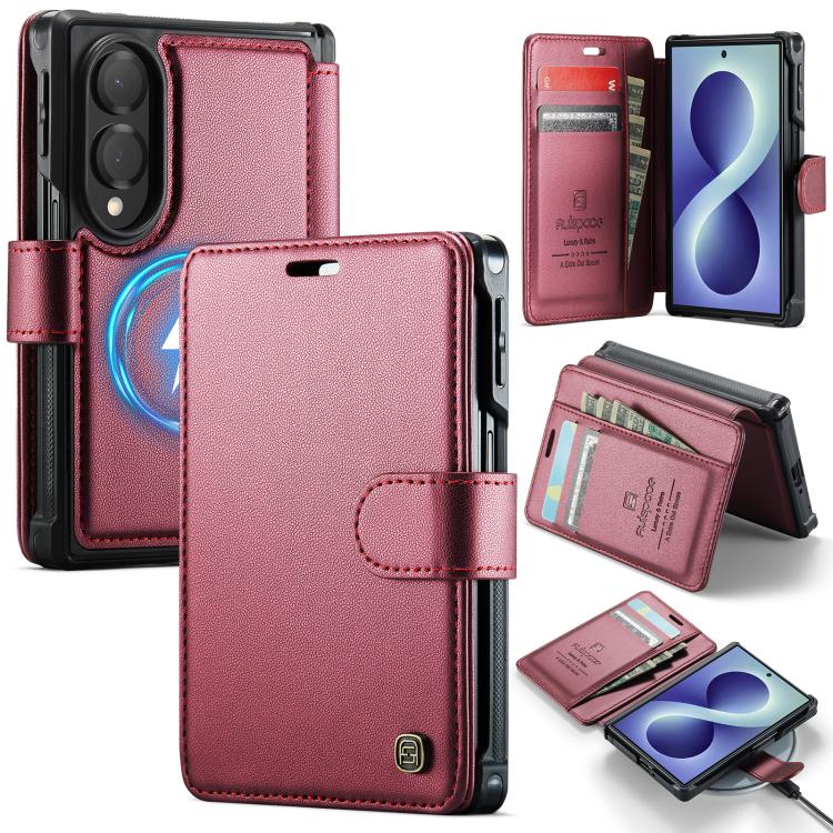 Custodia per telefono AutSpace A15 con chiusura magnetica retrò in pelle vegana, For Galaxy Z Fold8 5G, For Galaxy Z Fold8 Ultra 5G