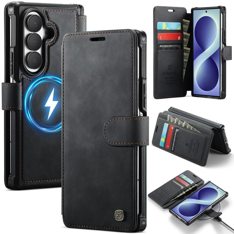 Custodia per telefono AutSpace A15 con chiusura magnetica retrò in pelle vegana, For Galaxy Z Fold8 5G, For Galaxy Z Fold8 Ultra 5G