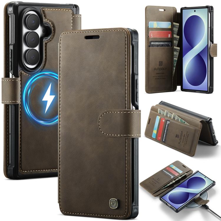 Custodia per telefono AutSpace A15 con chiusura magnetica retrò in pelle vegana, For Galaxy Z Fold8 5G, For Galaxy Z Fold8 Ultra 5G