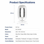 Ventilatore intelligente senza pale SK SKJ-CR102P con tecnologia a ioni negativi, telecomando e controllo vocale.