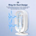 Ventilatore intelligente senza pale SK SKJ-CR102P con tecnologia a ioni negativi, telecomando e controllo vocale.