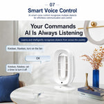 Ventilatore intelligente senza pale SK SKJ-CR102P con tecnologia a ioni negativi, telecomando e controllo vocale.