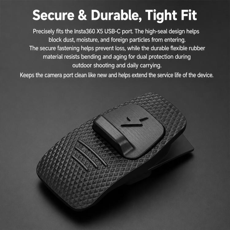 Coperchio laterale della porta di ricarica USB, coperchio della batteria in silicone, For Insta360 X5