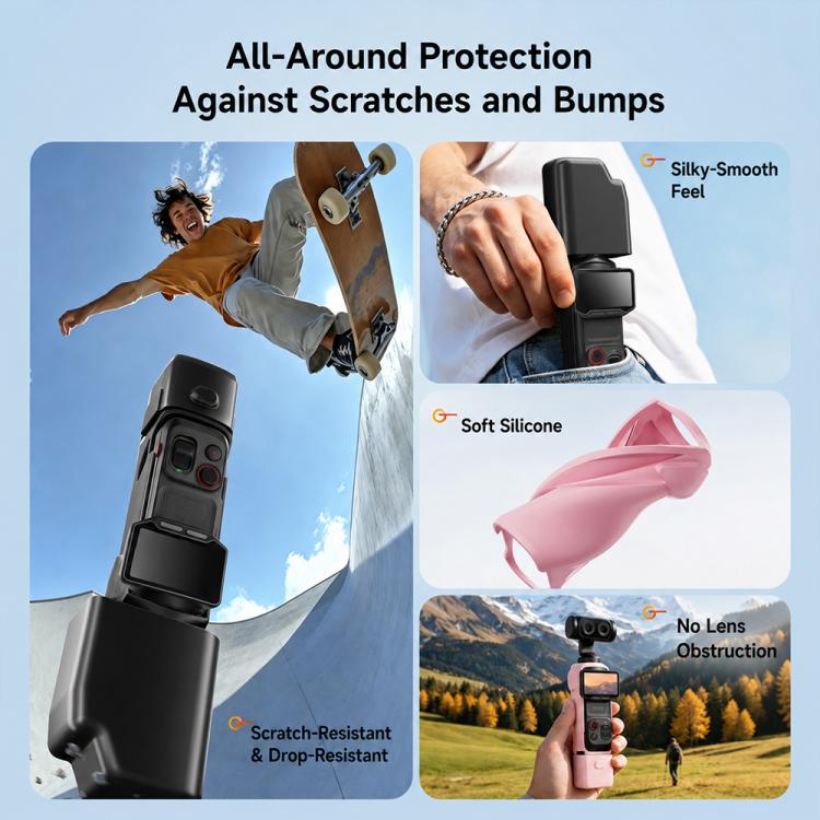Kit di custodie protettive in silicone 6 in 1 con cinturino anti-smarrimento, copertura completa per fotocamera., For Insta360 Luna Ultra