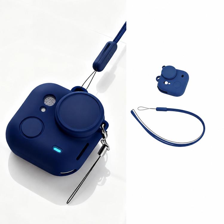 Custodia protettiva integrale in silicone per fotocamera con tracolla e cinghia anti-smarrimento per l'obiettivo., For Insta360 Go Ultra