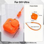 Custodia protettiva integrale in silicone per fotocamera con tracolla e cinghia anti-smarrimento per l'obiettivo., For Insta360 Go Ultra