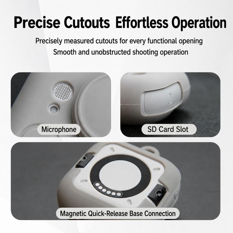 Custodia protettiva integrale in silicone per fotocamera con tracolla e cinghia anti-smarrimento per l'obiettivo., For Insta360 Go Ultra