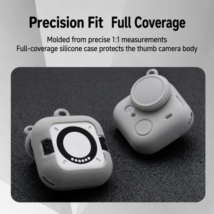 Custodia protettiva integrale in silicone per fotocamera con tracolla e cinghia anti-smarrimento per l'obiettivo., For Insta360 Go Ultra
